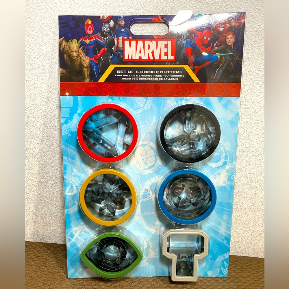 Disney Parks Marvel Cookie Cutters Set of 6 Avengers Campus NEW